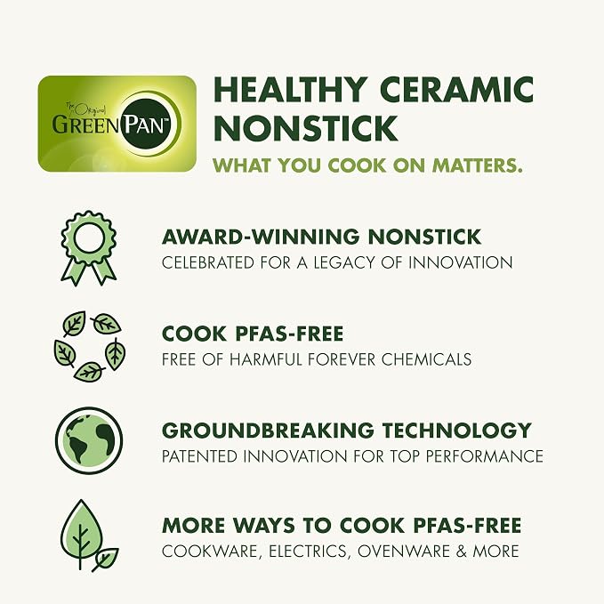 GreenPan Bakeware 13” x 9” Rectangular Cake Pan, Ceramic Nonstick Baking Pan, PFAS & BPA Free, Gold Handles, Durable Steel, Freezer to Oven Dish, Scratch Resistant, Bake & Roast Ovenware, Cream