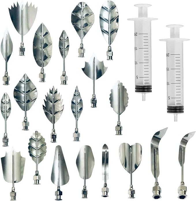 Gelatin Jelly Art Starter Kit, 3D Flower Cake Decorating Tool, Set of 20 Piece DIY Needle Tips Pastry Tools