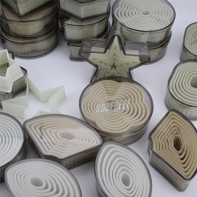 Multi-Shape Nylon Cookie Molds Round Square Star Plastic Geometry Biscuit Cutter Dough Mousse Bread Slicer DIY Bakery Utensils (Flat Round)