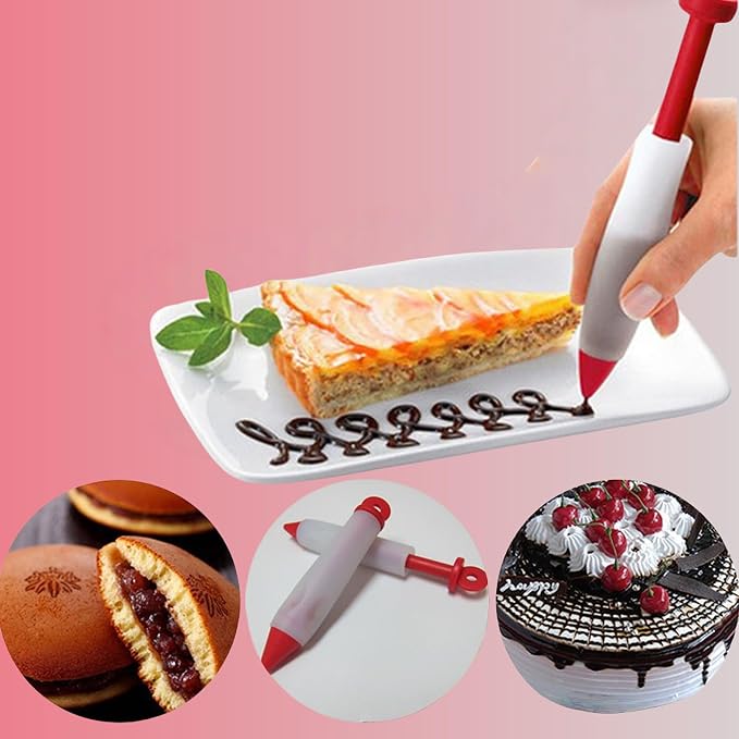 Pastry DIY Cake Decorating Pen Cake Cookie Cream Pastry Chocolate Decorating Pen Kit,Chocolate Cake Decoration Tool,For Bakery Kitchen 4 Colors