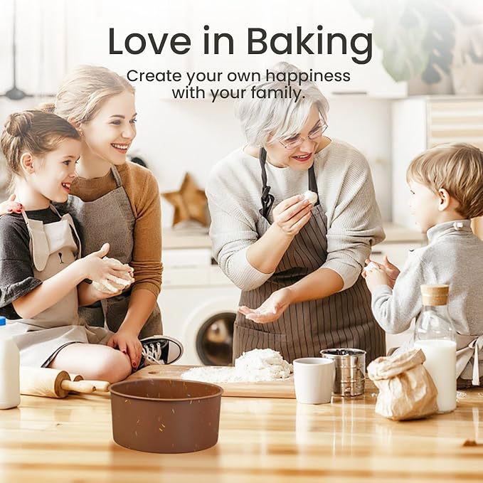 4.75 Inch Round Cake Pan, 4 Pcs Silicone Cake Pans for Baking, Nonstick Baking Mold BPA Free Dishwasher Safe, Great for Layer Cake, Cheese Cake, Chocolate Cake