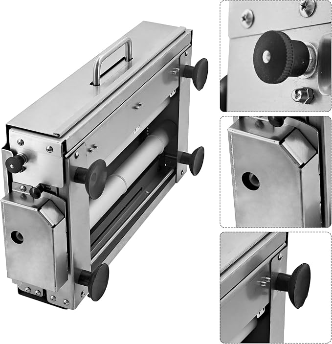 15.5" Folding Dough Sheeter Manual Dough Roller Machine with Sheeter Board Stainless Steel Dough Machine with 55 Adjustable Thicknesses Suitable for Pizza Pie Croissants and Puff Pastry