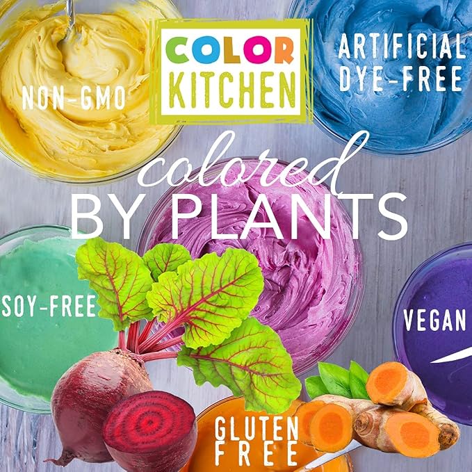 Color Kitchen Plant Based Yellow Food Coloring Powder Pack, Natural Vegan Food Dye Alternative, Concentrated Kosher Gluten Free Colorant for Baking and Frosting, 10 Count Sachets