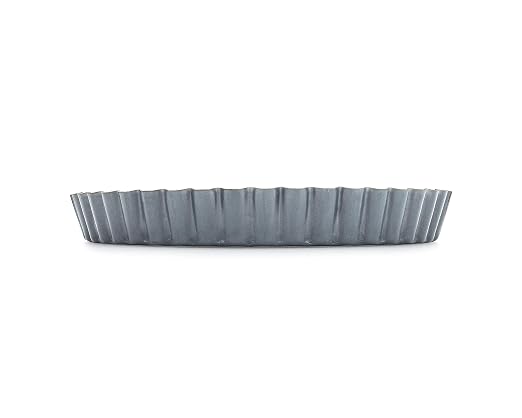 Matfer Bourgeat Exopan Steel Tart Mold with Removable Bottom, Nonstick, Fluted, 11"