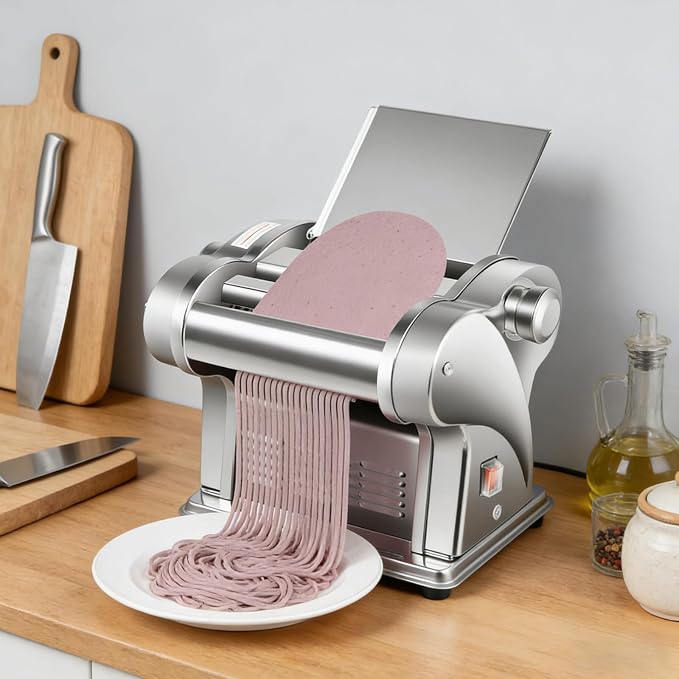 Commercial Electric Dough Roller Sheeter Adjustable Multifunctional Noodle Pasta Maker Durable Easy Clean Compact Design Ideal For Restaurant Kitchen Home Baking Dough Processing 110V 135W