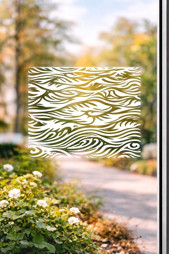Ocean Waves Stencil – Reusable Sea Wave Design Template for Beach, Coastal and Ocean Art, Painting, Crafting, Wall Décor, Wood Signs, Journals and DIY Projects