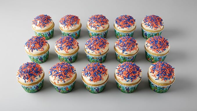 NCS Orange & Dark Blue Jimmies Edible Sprinkles – Cupcake, Cake & Cookie Decorations, 7 oz