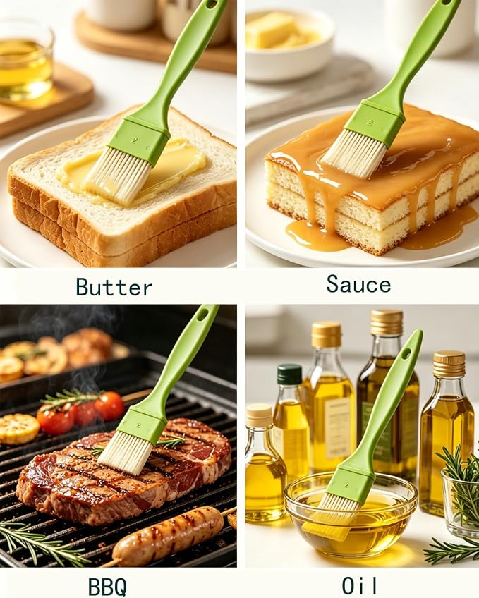 Pastry Brush-Basting Brush Food Grade for Cooking Baking BBQ | Heat Resistant 248° F Baster Brush, Non-Shed, Easy Clean, Dishwasher Safe, Ideal for Butter Oil Marinade Sauce
