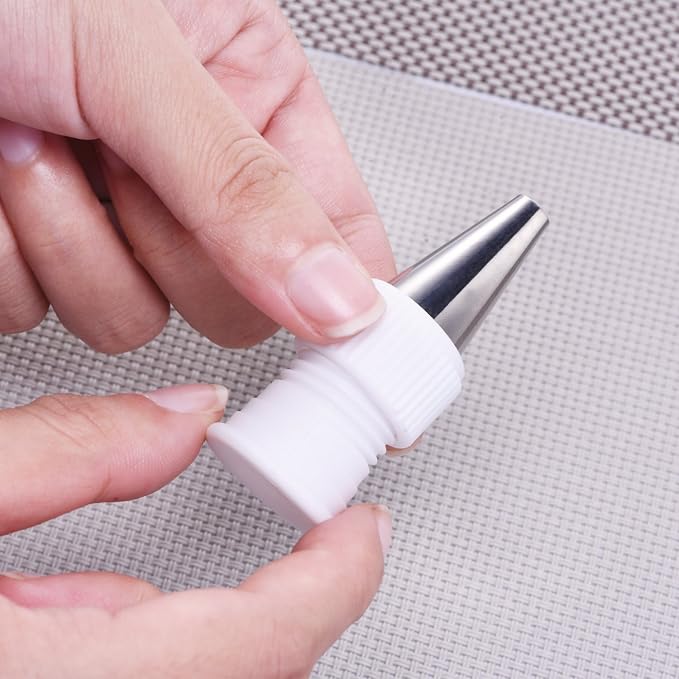 Shappy 12 Pieces Coupler Piping Bag Plastic Standard Couplers Cake Decorating Pipe Tip for Frosting Icing Nozzles (1.2 x 1 Inch)