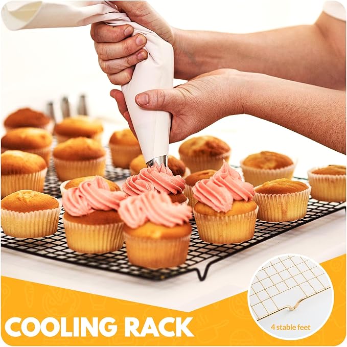 2 PCS Cooling Racks for Cooking and Baking, 14.8x10 Inches Stainless Steel Cooling Rack, Sheet Pan with Wire Rack for Baking Sheet, Bacon Rack Oven Safe Fits Jelly Roll Sheet Pan