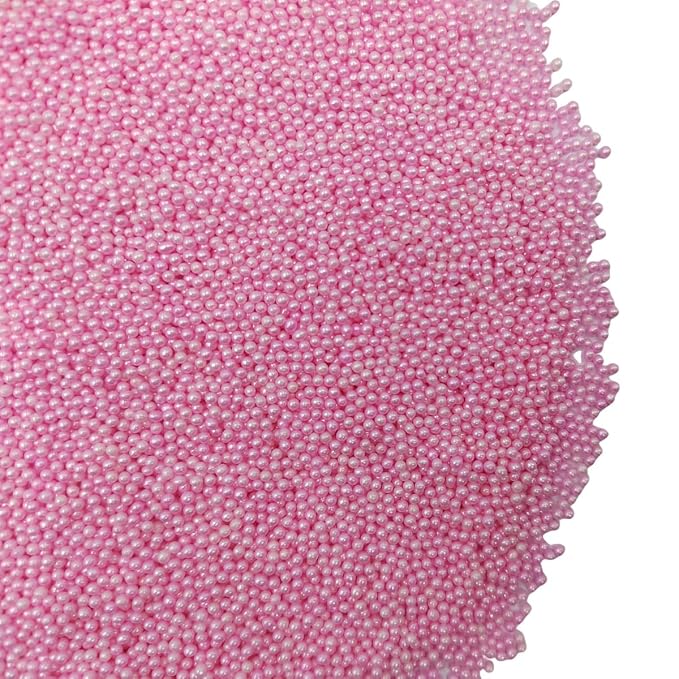Homankit Pink Nonpareils Sprinkles Edible Cookie Decorations Mini Pearls for Decorating Cake, Baking, Cupcake Toppers, Ice Cream, Donuts 3.88 Ounce