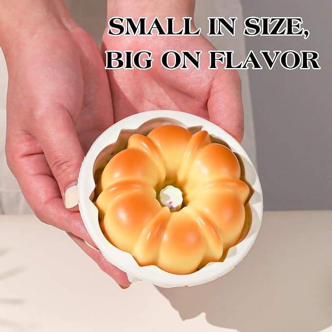 4 Inch Silicone Mini Fluted Tube Cake Pans with Metal Frame, 12 Pcs Nonstick Mini Flan Molds for Baking, BPA Free – Individual Reusable Jello Mold for Small Business or Home Baker(Cream)