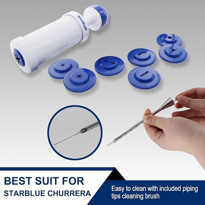 Churro Donut Filler by StarBlue - Reusable Piping Bag and Nozzle with Large Needle Injector, Best Fit with Churrera Churro Maker