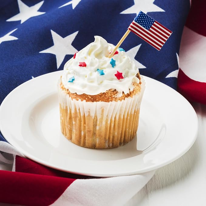 Red White and Blue Sprinkles - 6.53oz Patriotic 4th of July Sprinkles for Cake Decorating, Jimmies Nonpareils Stars Sanding Sugar Mix, Edible Cake Sprinkle for Baking Decor, Cookie, Cupcake, Ice Cream