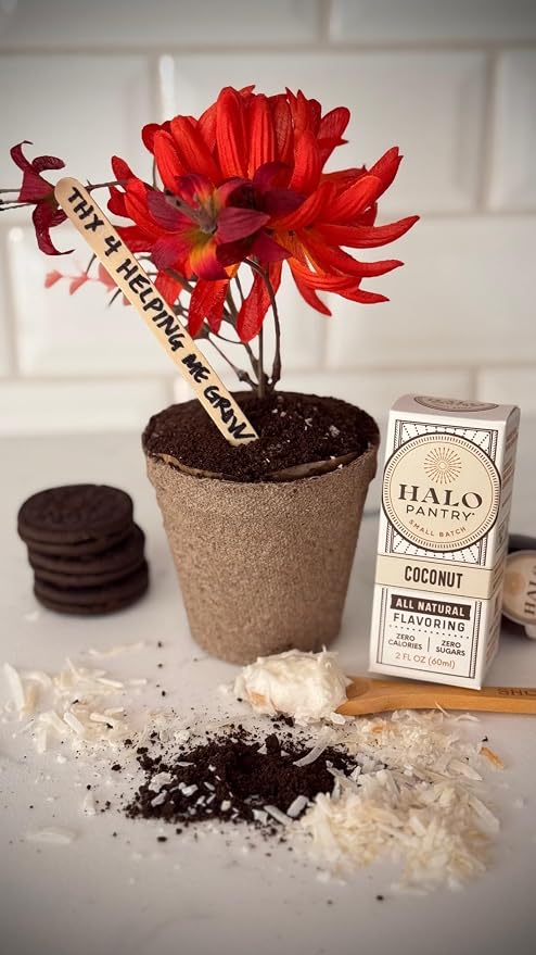 Natural COCONUT Flavoring Extract by HALO PANTRY (2oz bottle) | Water-Soluble, Dye-Free/Colorless, Gluten-Free, Dairy Free, Zero Sugars, NO Sweeteners, NO Calories | Perfect for customizing ANY baking, candy, dessert or drink recipes