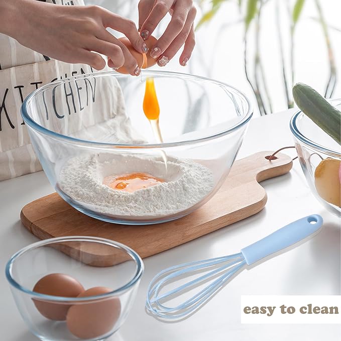 Silicone Whisk 8Pcs Mini Silicone Whisks for Blending Whisking Beating Stirring Cooking and Baking Kitchen Essential Tools