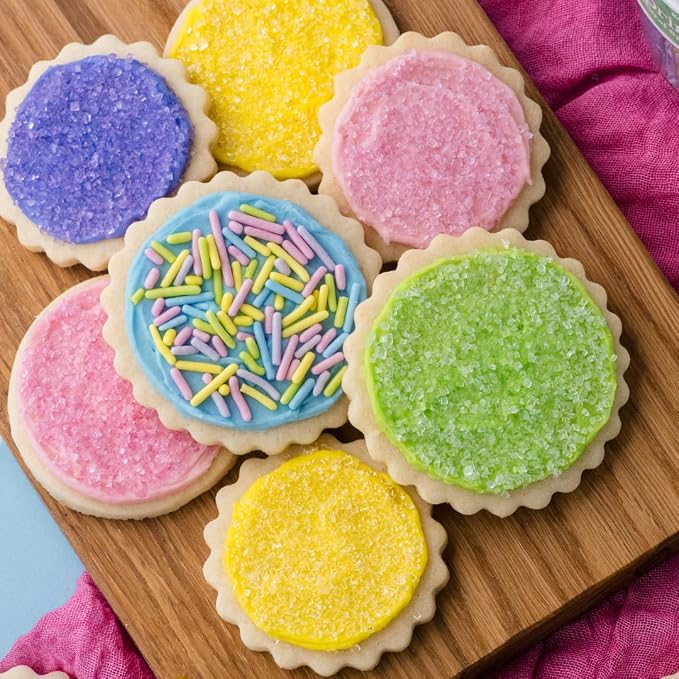 Sweets Indeed Dye Free Pastel Sprinkles 6 Cell, Yellow Blue Purple and Pink Sugar with Pastel Jimmies, No Artificial Dyes, Edible Cake Decorations Baking Ice Cream Cookies Cupcake Topper, 2.75 ounces
