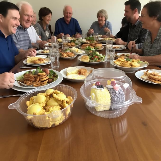 50Pack Jumbo Muffin Container,Extra Clear Plastic Muffin Cartons | Jumbo Transparent Plastic Muffin Cartons,Disposable Clear Plastic Single Muffin Holders,Cupcake Boxes Bulk,Size 5.3 * 3.6inch