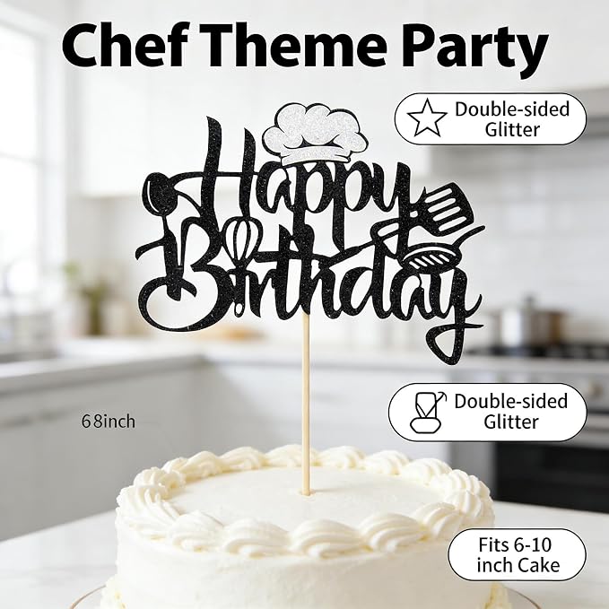 Acrylic Happy Birthday Cake Topper Durable Reusable Perfect for Birthday Cakes, Cupcakes, Dessert Tables Ideal for Kids Adults Birthday Celebrants (Black-2)