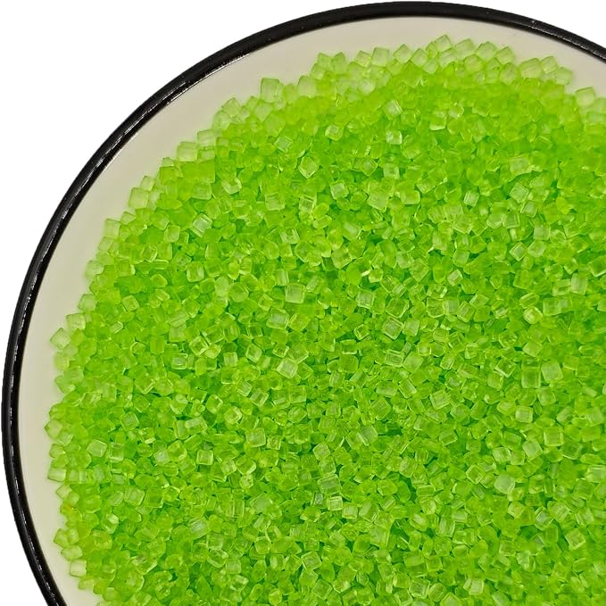Edible Decorative 5 Ounce Coarse Crunchy Large-grained GrassGreen Sanding Sugar Sprinkles for Baking, Sparkling Crystals for Cakes, Cookies, Cupcakes, Ice Cream Topping and Rimming Sugar