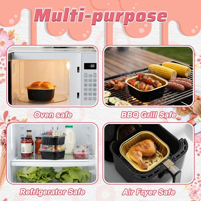 100 Pack Mini Cake Pans with Lids, 5oz Dessert Cups Aluminum Foil Mini Cupcake Cups, Square Disposable Muffin Baking Tins Dessert Containers for Christmas Wedding Birthday Winter Party
