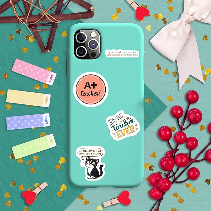 100Pcs Funny Teacher Stickers for Laptop, Water Bottles and Planner - Funny Teacher Gifts Appreciation - Gift for Women & Men