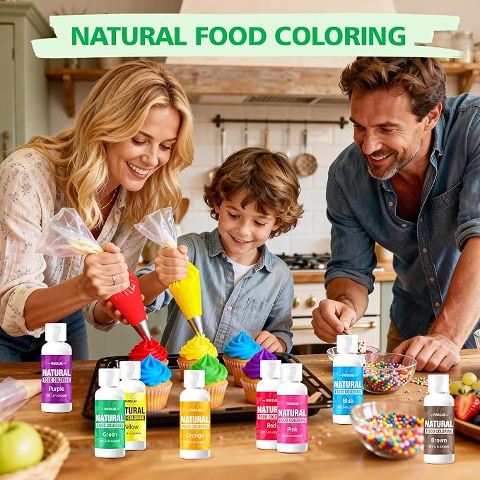 Blue Natural Food Coloring - Pandalab 40mL Plant-Based Concentrated Food Dye, No Artificial Dye, Vegan Edible Color for Baking, Cake Decorating, Icing, Frosting, Cookies, Candy, 1.4 Fl Oz