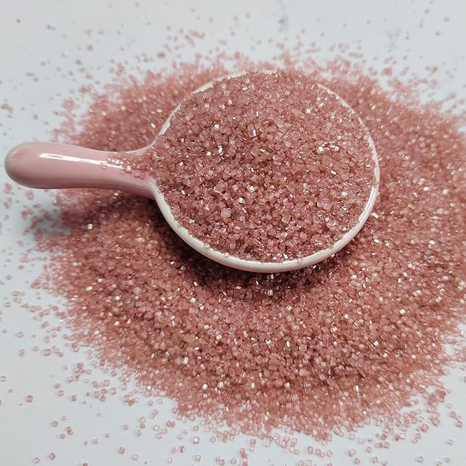 Rose Gold Sanding Sugar Sprinkles, Rose Gold Sugar Crystals, Edible Sparkling Sugar Sprinkles for Cake Cupcake Decorating, Baking Cake Decorations, Cookies Ice Cream Toppings, Wedding Party Christmas Supplies 130g/4.6oz