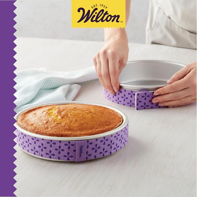 Wilton Bake-Even Cake Pan Strips - Use Cake Strips on Baking Pans for Evenly Baked Cakes, 6-Piece Set, (2) 35 x 1.5-Inch, (2) 25 x 1.5-Inch and (2) 10 x 1.5-Inch