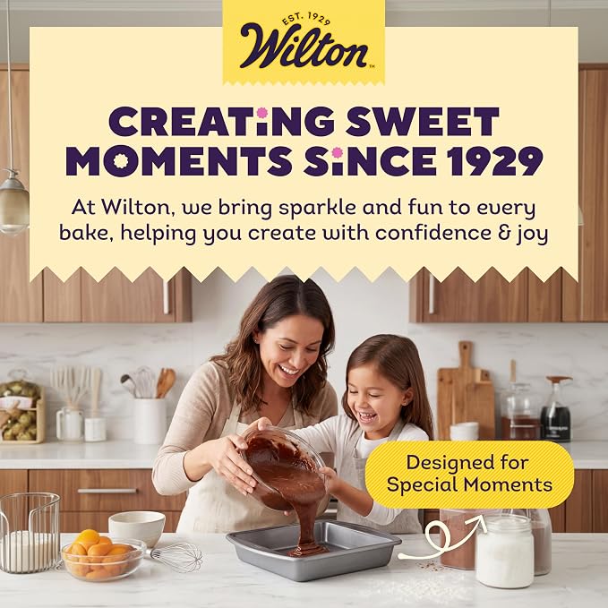 Wilton Platinum Non-Stick Square Cake Pan - Baking Pan for Brownies & Small Cakes - Made Without PFAS - Dishwasher Safe & Offers Even Heat Distribution - 9 x 9 x 2 Inch