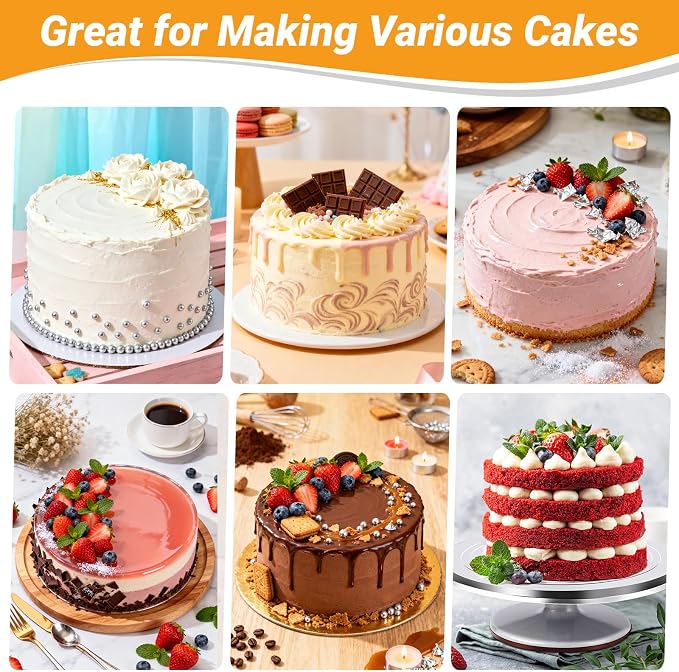 Beasea 10 Inch Cake Pans, 3 Pack Aluminum Alloy Large Round Cake Pan with Removable Bottom, Baking Layer Cheesecake Tin Mold for Wedding Birthday Party