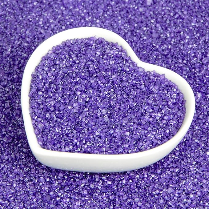 Edible Purple Sanding Sugar Sprinkles,King Cake Sugar,Edible Crystals for Cake Decorating,150g,Coarse Sugar Sprinkle Mix for Baking,Donuts,Cookies,Ice Cream,Fondant Cake,Caramel Apples,Cupcakes,Desserts Topper Mardi Gras Decoration Supplies