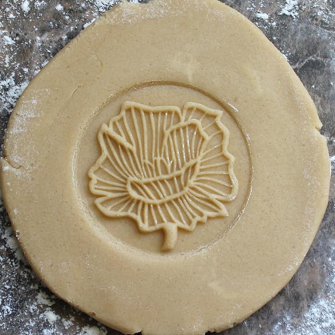 Wood Cookie Stamp, 2.5 Inch (Poppy Flower CS-124)
