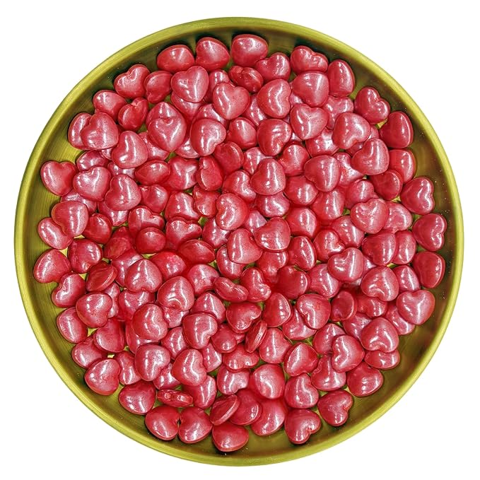 Dynastang Red Heart Sprinkles Edible Heart Cake Decorating Heart Cake Decorations Cupcake Toppers Cookie Decorating Perfect for Cakes, Cupcakes, Desserts Toppings 3OZ