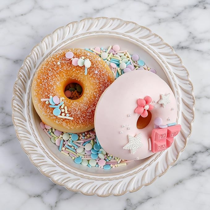Pastel Sprinkles for Cake Decorating, 4.6oz Ice Cream Sprinkles 3-Mix Nonpareils Confetti Jimmies for Cupcakes Ice Cream Dessert