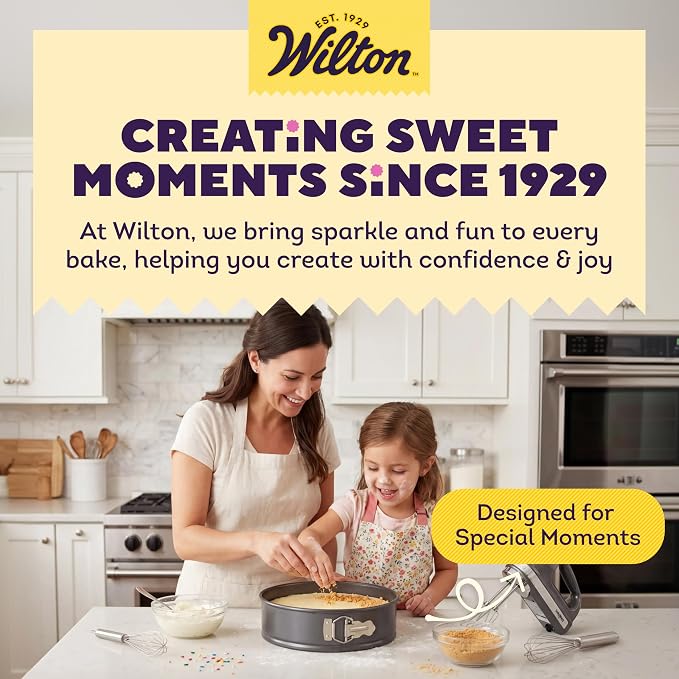 Wilton Platinum Non-Stick Spring Form Pan - Baking Pan for Cheesecakes, Deep Dish Pizzas & Bread Puddings - Scratch Resistant, Even Heat Distribution & Made Without PFAS - 9 x 2.7 Inch