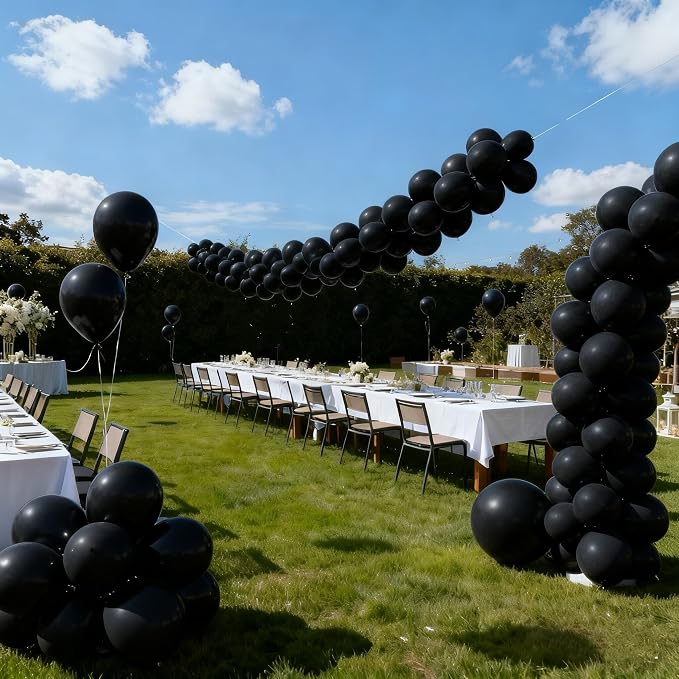 160pcs Black Balloons 12 Inch Matte Latex Balloons for Graduation Birthday Wedding Party Decorations