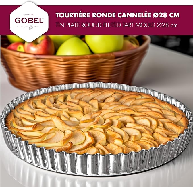 SCI Scandicrafts 11-inch Fluted Tart/Quiche Pan with Removable Bottom, Tinplate