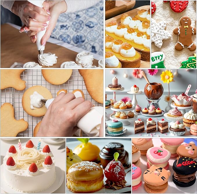5pcs Reusable Piping Bag,16 In Pastry Bags Reusable | White Cloth Cake Decorating Bags for Frosting, White Hangable Pipings Bag