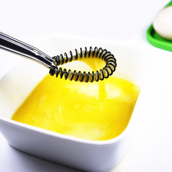 Stainless Steel Mini Spring Egg Beater Silicone Whisk Magic Hand Held Sauce Stirrer Blender Milk Frother Foamer Coffee Mixer (Silicone Coil)