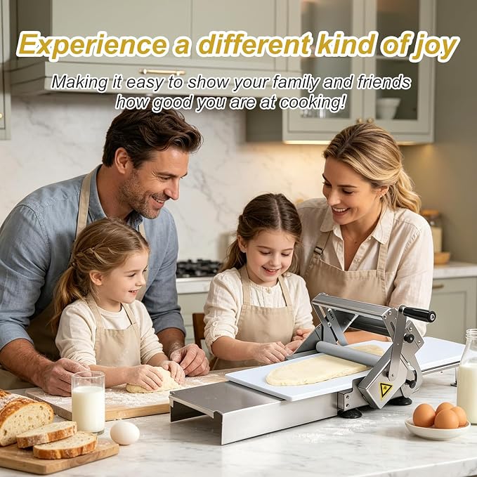 Folding Dough Sheeter Machine, 32.7"X18.9'' Dough Sheeter with 56 Adjustable Thickness Settings (0-25mm), Manual Stainless Steel Dough Roller for Home and Commercial Bakeries