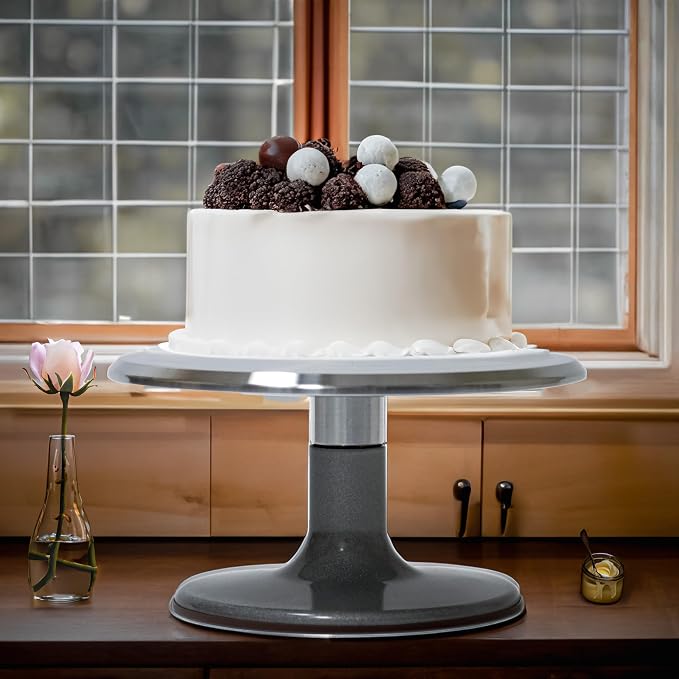Trademark Innovations 10" Revolving Cake Decorating Turntable Stand - Professional Aluminum & Non-Slip