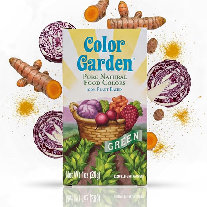 Color Garden Pure Natural Food Coloring, Green – 5 ct 1 oz | Plant-Based, Vegan, Non-Toxic Liquid Food Dye, Healthy Food Coloring