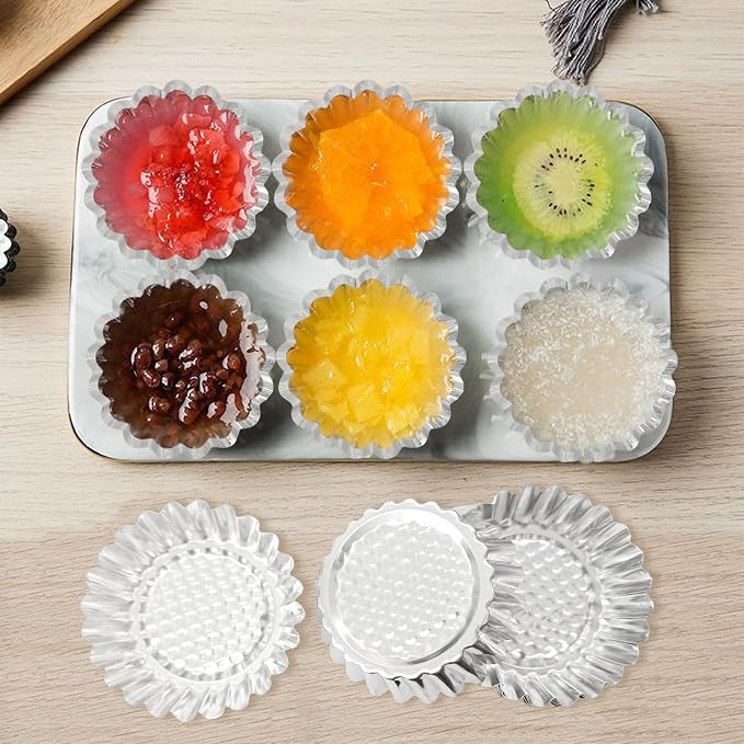 pson 20Pcs 3.75 Inch Egg Tart Molds, Non-Stick Aluminum Mini Tart Pans for Baking Tarts, Pies, Cupcakes, Muffins, Pudding, and Desserts