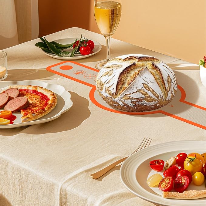 Silicone Bread Sling Oval and Round, 2Pcs Non-Stick Reusable Bread Sling, Sourdough Tools & Dutch Oven Accessories, Orange