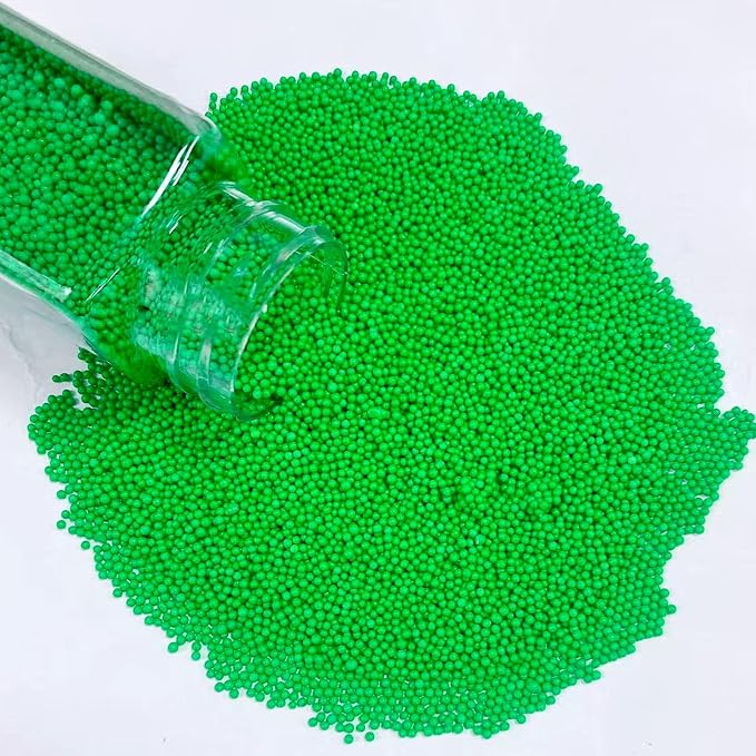 PhilaeEC Green Nonpareils Sprinkle 2mm Mini Peals Sprinkle Edible for Cake Decoration Cupcake Topper Cookie Baking Decorations Halloween Christmas Valentine Supplies