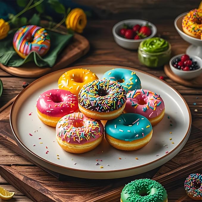 Silicone Donut Molds, 6-Cavity Nonstick Donut Baking Pan for Donuts, Bagels, Cake, Biscuit, Muffin, Cornbread, Brownie, Mousse