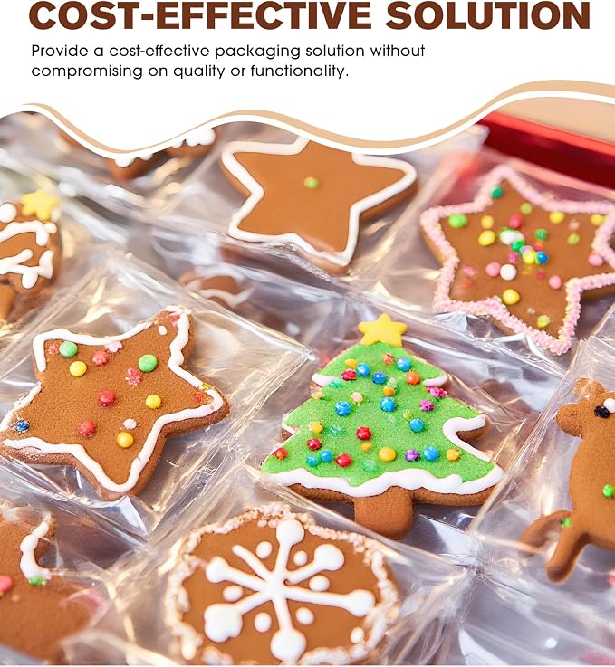 300 Pcs Clear Self Sealing Cellophane Bags, 3x5 Inches Cookie Bags Resealable Cellophane Bag for Packaging Cookies, Candy, Gifts, Favors and Products, 3 Mils Individual Self Adhesive Wrappers
