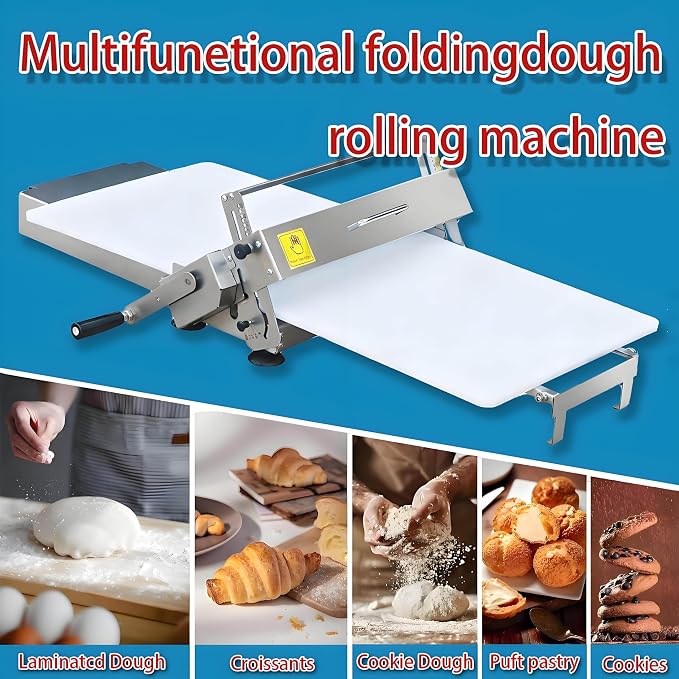 Commercial Dough Sheeter Laminated Dough Sheeter Fondant Flattener Pastry Sheeter Countertop Pizza Pasta Press Machine Professional Bakery Equipment Model300