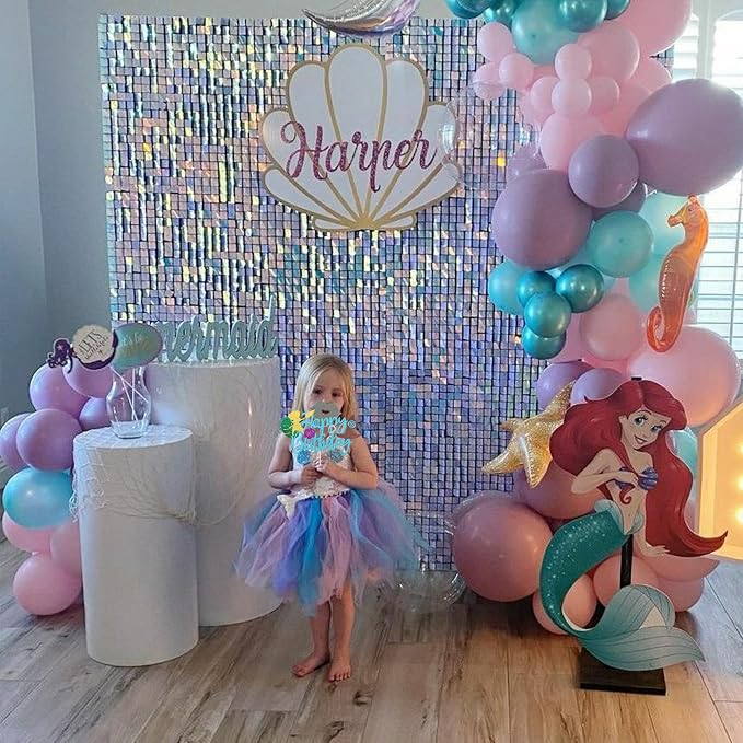 1 PCS Moana Happy Birthday Cake Topper Glitter Palm Leaf Flower Moana Cake Pick for Tropical Hawaiian Luau Theme Baby Shower Kids Birthday Party Cake Decorations Supplies Blue